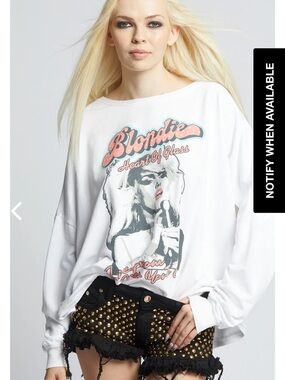 Recycled Karma Blondie Heart Of Glass Oversized Vintage Sweatshirt